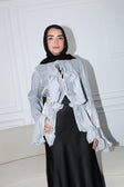 Layered Ruffle Blouse, Silver