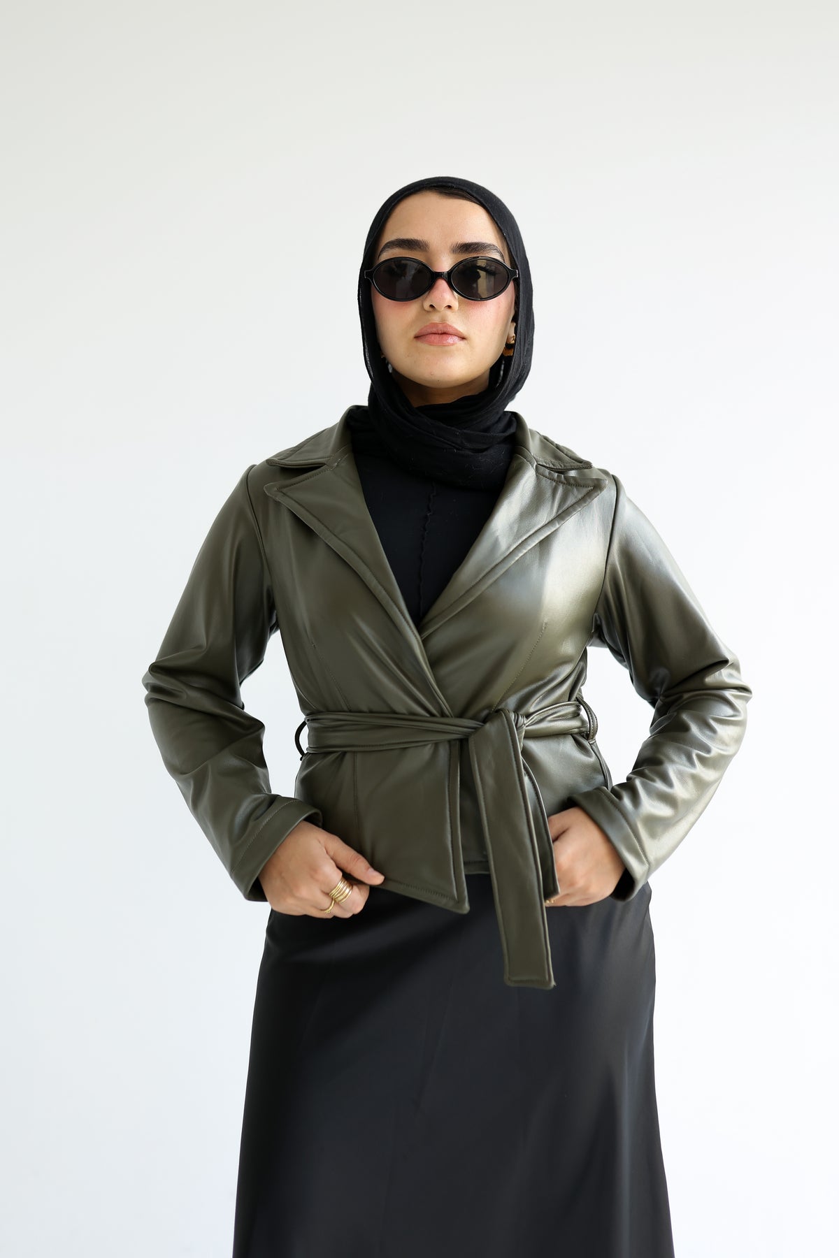 Olive Leather jacket