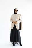 beige Wrap Coat, Beige