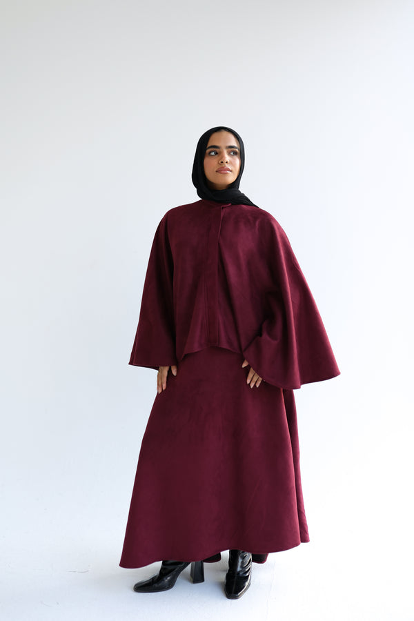 Burgundy cape set