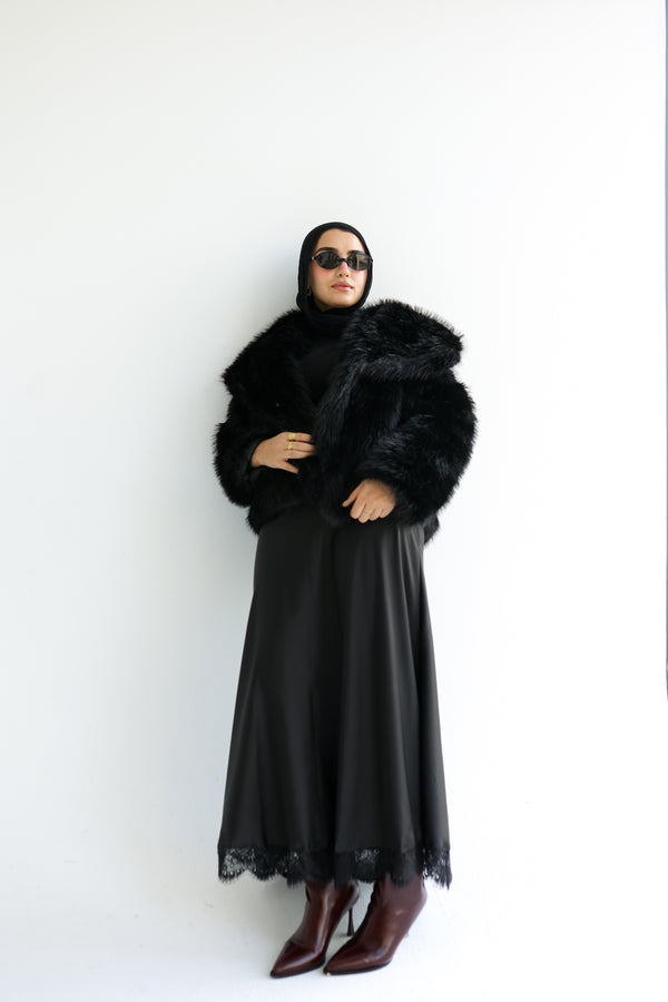 Black fur jacket