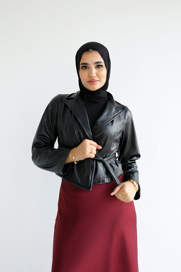Black leather jacket