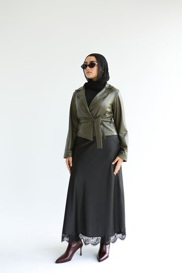Olive Leather jacket
