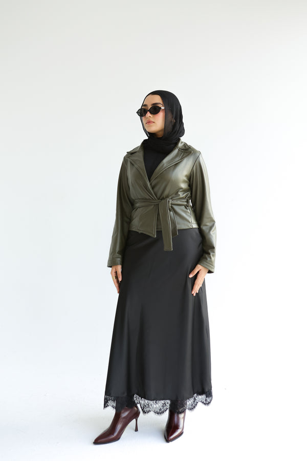 Olive Leather jacket