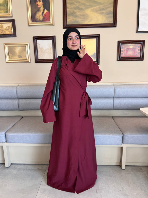 Burgundy open dress