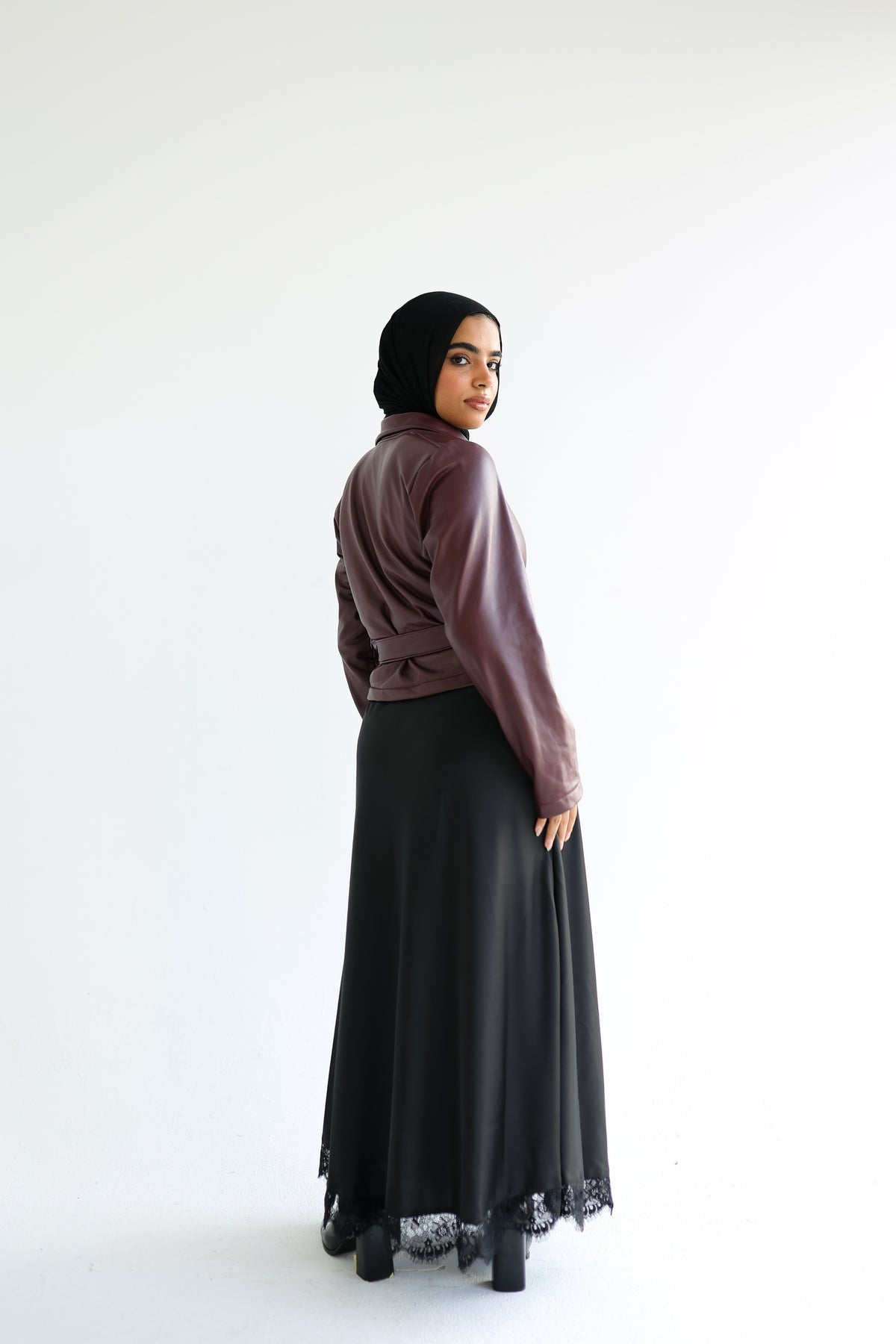 Burgundy leather jacket