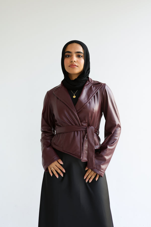 Burgundy leather jacket