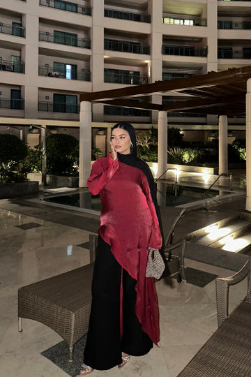 Evening Blouse (Burgundy)