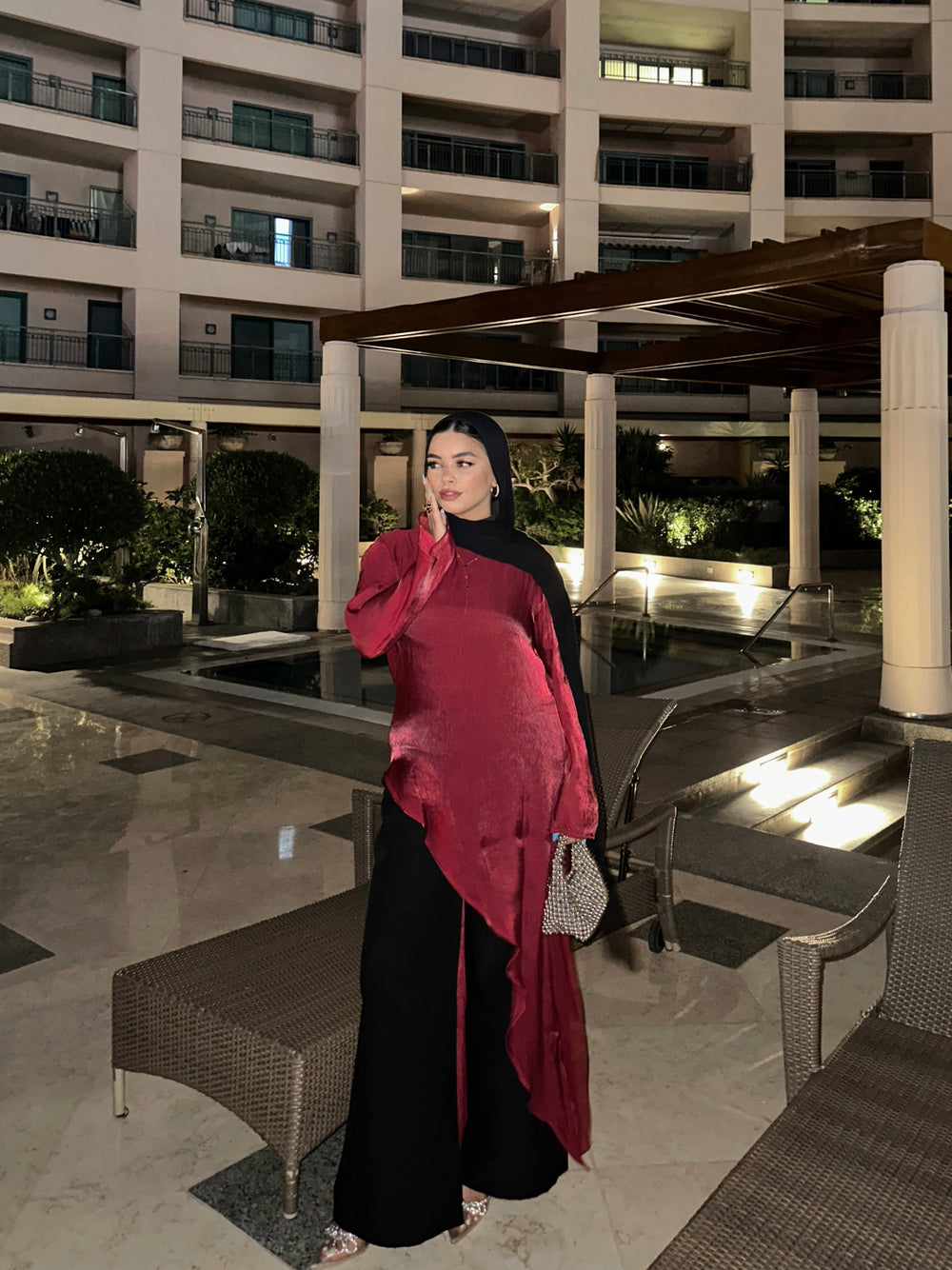 Evening Blouse (Burgundy)