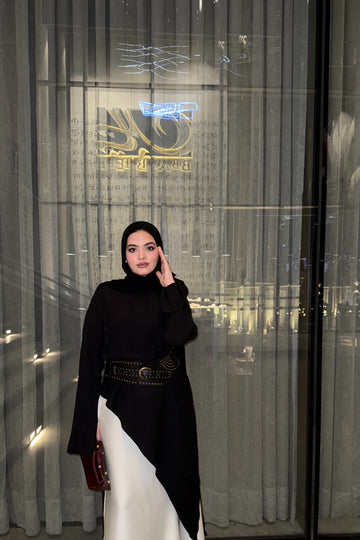 Black Asymmetrical Blouse