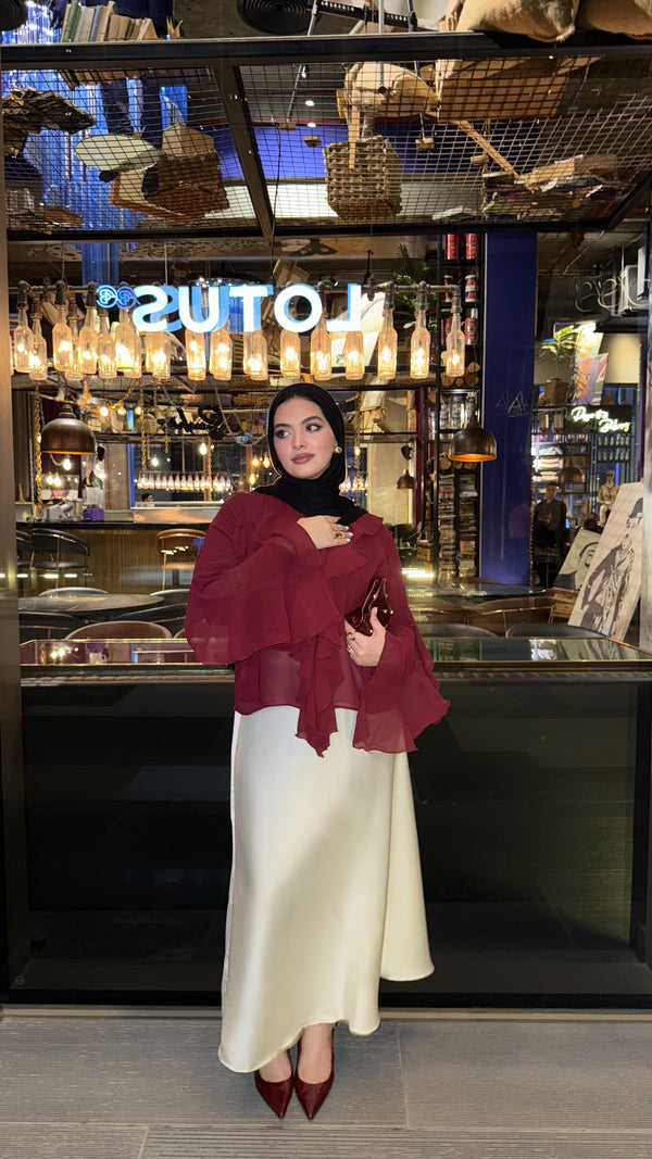 Burgundy Chiffon Blouse